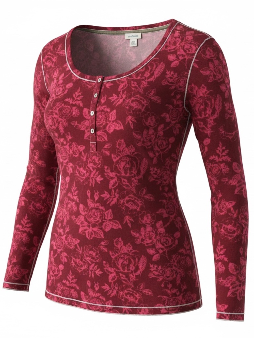 Sundance Floral Button-Front Top in Deep Berry